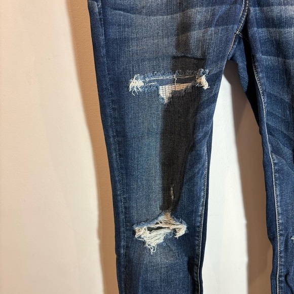 AMERICAN EAGLE Sz 14S High Rise Exposed Button Fly Distressed Jeans NEW - Picture 4 of 12